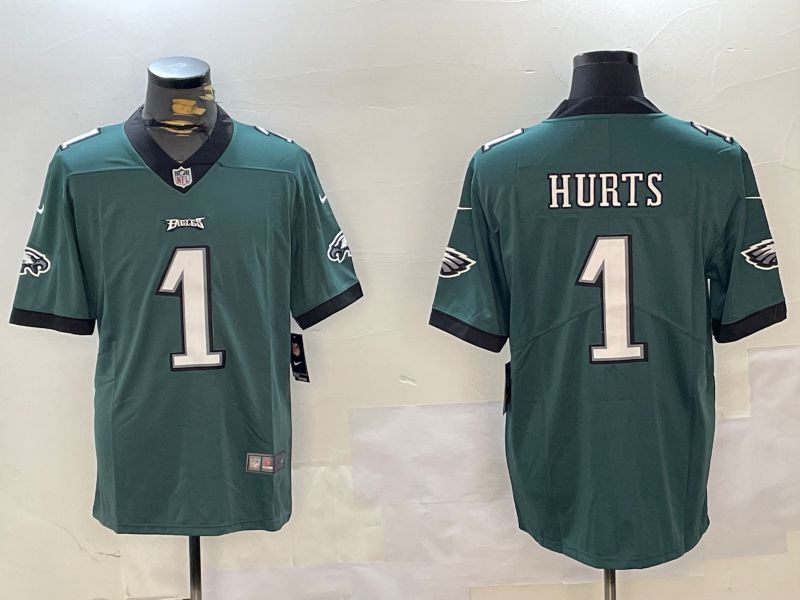 Men Philadelphia Eagles #1 Hurts Green Second generation 2024 Nike Limited NFL Jersey style 1->philadelphia eagles->NFL Jersey